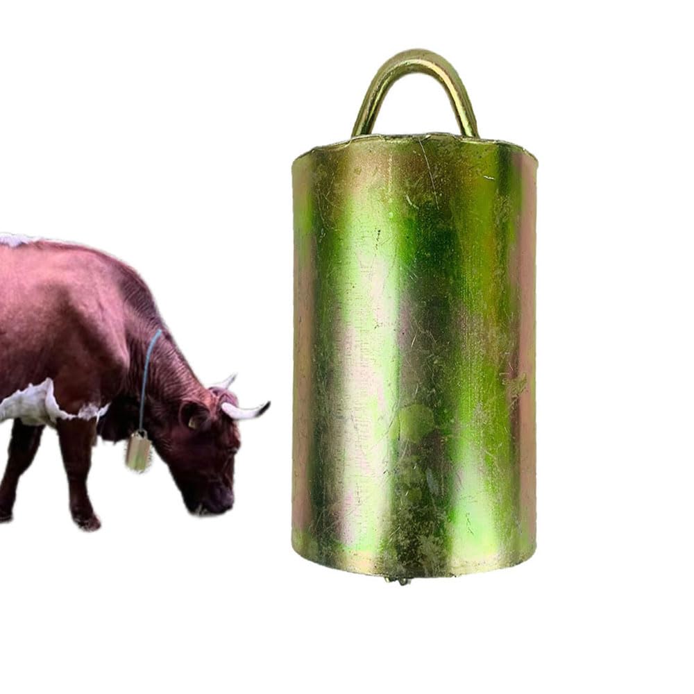 SHUYUNGE Cow Bells Alloy Thickened Sheep Cow Horse Camel Anti-Theft Accessories Bell Cattle Farm Animal Loud Bell for Outdoor Stock Farm (L)