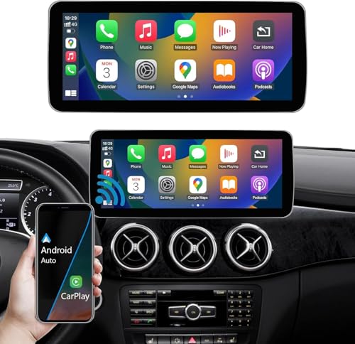Ninetom Autoradio écran Tactile 10,25 Pouces avec Carplay sans Fil et Android Auto pour 2008-2010 Mercedes Benz Classe C W204 NTG4.0, Prise en Charge...