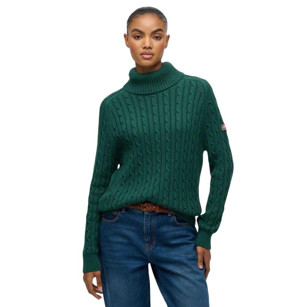 Superdry Women's Vert Chunky Twisted Roll Neck Jumper For
