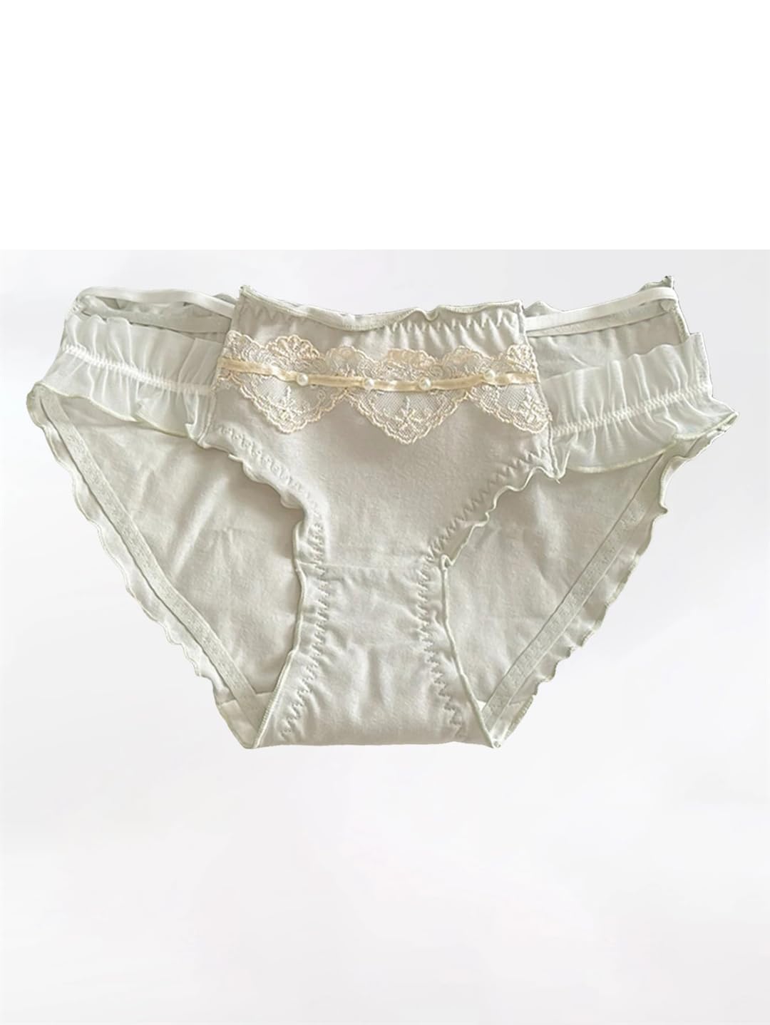 Damenunterwäsche, Spitze, gestrickt, nahtlos, mittlere Taille, weich, bequem, 4 Stück