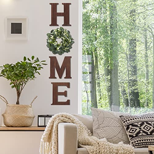 Wxboom Home Sign Wall Decor Home Letters For Wall With Artificial Eucalyptus Wreath, Rustic Farmhouse Wall Decor Hanging Home Letters Decor For Living Room Entryway Housewarming #TOP5