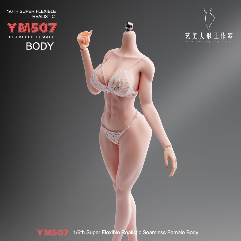 AMITD Statuetta da donna in scala 1/6, 30,5 cm, corpo pallido, scheletro in acciaio senza cuciture, per scena in miniatura fai da te