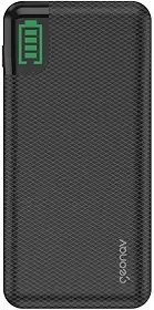 Geonav Power Bank, Carregador Portátil Universal 20.000mAh, 2 saídas USB QC 3.0 para carregamento rápido + 1 saída USB-C (PD) até 18W, até 7 recargas, PB20KBK, Preto