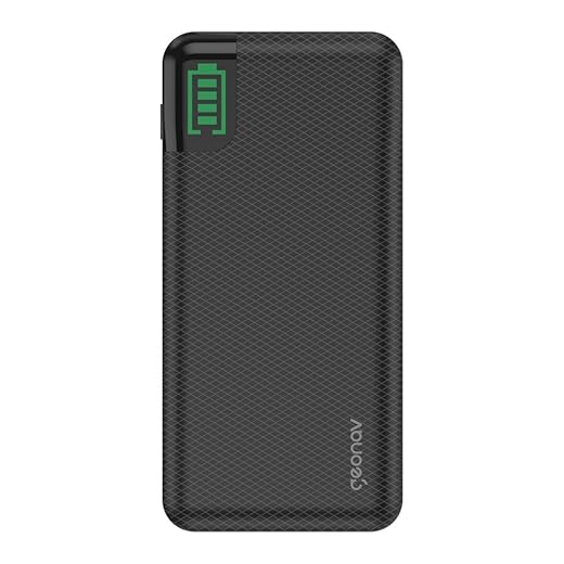 Geonav Power Bank, Carregador Portátil Universal 20.000mAh, 2 saídas USB QC 3.0 para carregamento rápido + 1 saída USB-C (PD) até 18W, até 7 recargas, PB20KBK, Preto