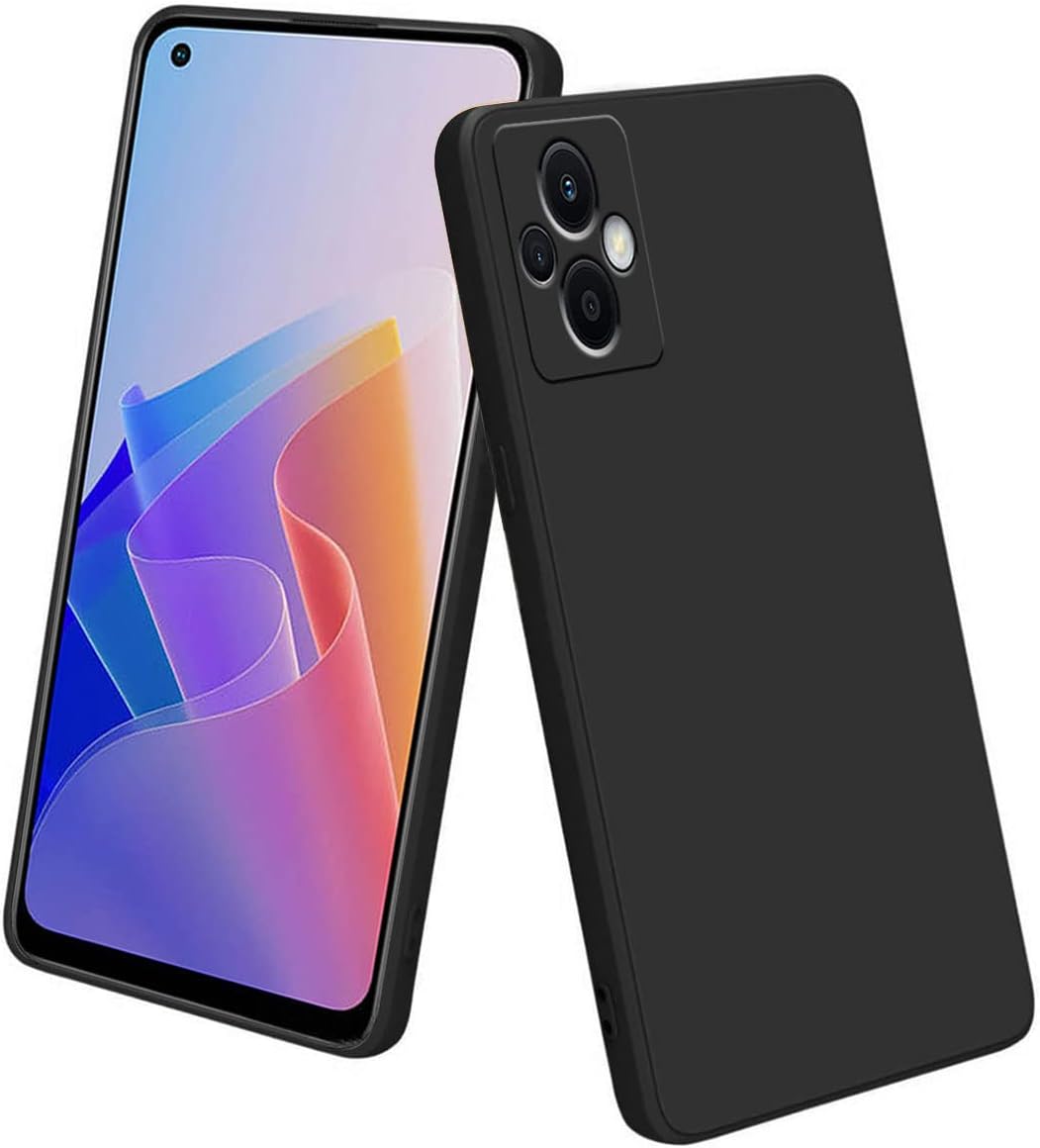 LIRAMARK Silicone Soft Back Cover Case for Oppo F21 Pro 5G & Oppo F21s Pro 5G (Silicone Black)