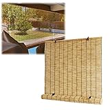 Bamboo Shades for Windows 70 inch Wide Bamboo Blinds Outdoor Roll up Blinds Cordless Roman Shades W6
