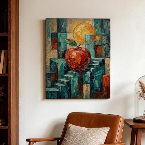 Lienzo decorativo de escaleras de sol: dale un toque abstracto y moderno a la pared de tu baño 3