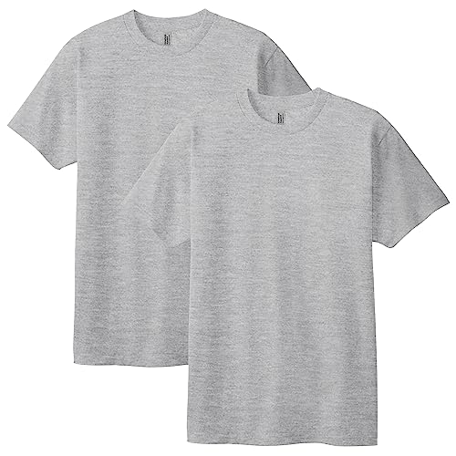 American Apparel Unisex Heavyweight Cotton T-shirt, Style G1301/G1301GD, Multipack, Heather Grey (2-Pack), Large