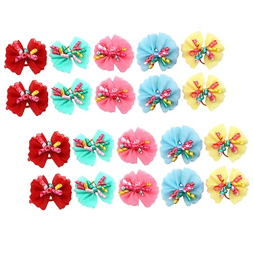 SUPVOX 20 Piezas para Perro Decorativos Diseño Halloween y Colores Surtidos Accesorios Adorables para Peluquería y Fiestas Complementos para Cachorros y Mascotas Color