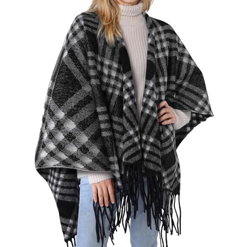Premillow Shawl Wraps for Women, Open Front Cape Ponchos for Women, Oversized Womens Poncho Shaw for Spring Fall Winter2