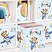 Clastyle Dream Animal Kid Storage Cube Organizer Set Star Clouds Balloon Closet Clothes Cube Storage Bin Nursery Toddler Toy Box Chest Girl Boy Book Shelf Basket,Bear,11.8x11.8x11.8 in