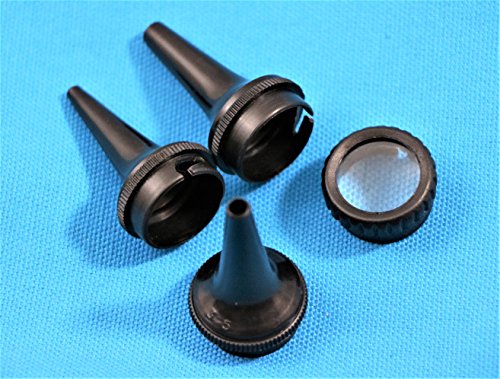 New Premium Grade Set of 3 Reusable Otoscope Specula ! 2.5MM 3.5MM& 4.5MM + 1 Free Lens