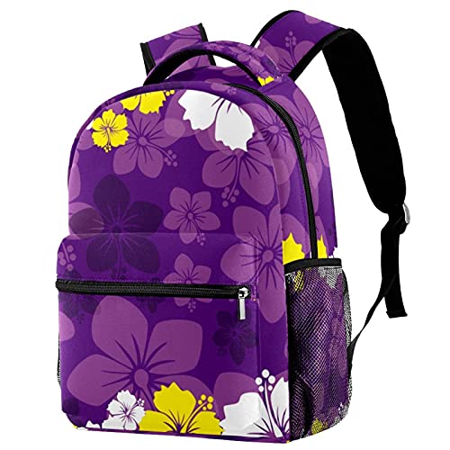 Sac à dos d'école pour petites filles et garçons avec motifs fleurs Multicolore 04