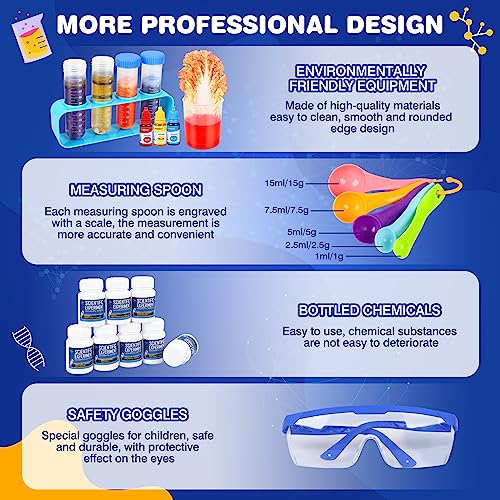 Kuovei MYJ886-A Science Kit For Kids,80 Science Lab Experiments,Scientist Costume Role Play Stem Educational Learning Scientific Tools,Birthday Gifts And Toys thumb #3