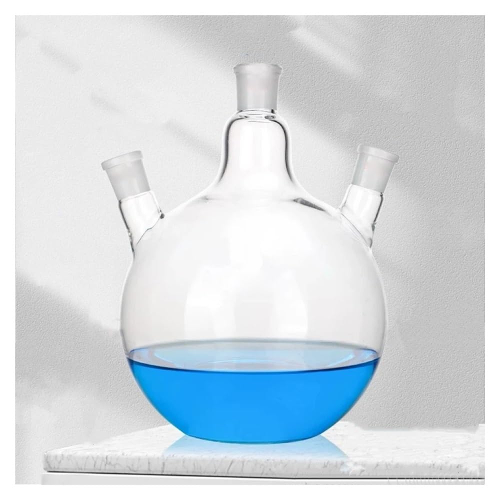 Laborglaswaren 3000 ml Dreifachkolben mit flachem Boden, geneigter Dreihalskolben, Borosilikatglas(3000ml 24x24x24)
