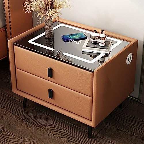 Table de chevet intelligente avec tiroir et station de charge couleur D 50cm