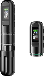 Wireless Tattoo Pen Machine with Dual Battery, 3.5mm Stroke Rotary Tattoo Machine with LCD Display, 1600mAh Rechargeable Battery, USB-C Charging, Adjustable 5-12V for Lining Shading