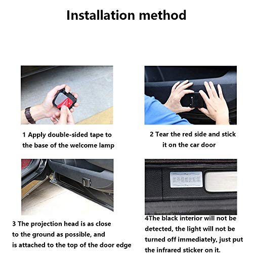 LZLRUN 2Pcs Custom Logo Projector Car Door Step Led Lights Personalized Logo Carbon Fibre Welocme Car Door Lights