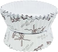 Vista 6 de Taza de papel antiadherente desechable con volantes y forma redonda, paquete de 100 (3.5 pulgadas)