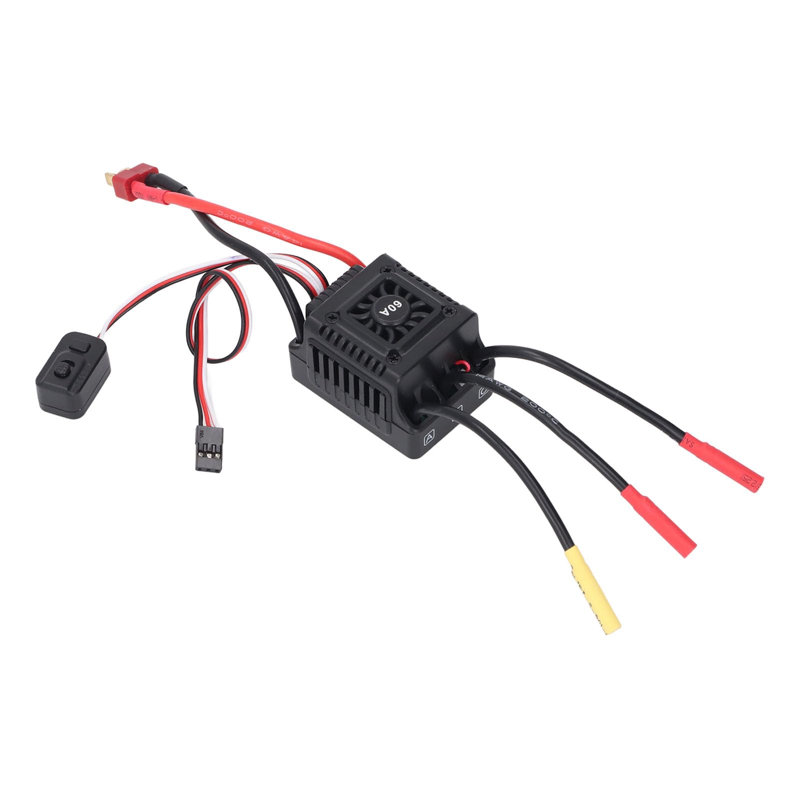 Contrôleur de vitesse électronique sans balais haute performance RC ESC 2S 3S Lipo compatible pour voitures et camions télécommandés à l'échelle 1/10 1/12 1/14 1/16 avec pr (60A)