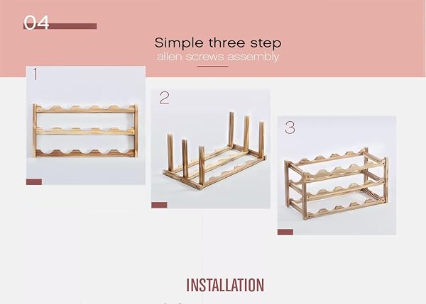 MAGIC SELECT Cantinette Vino in Legno Massiccio per 12 Bottiglie. Portabottiglie Rustico per l'appilazione di Bottiglie da Vino per la Casa, Cantina, Bar, Cucina. Scaffale porta bottiglie di vino - 5