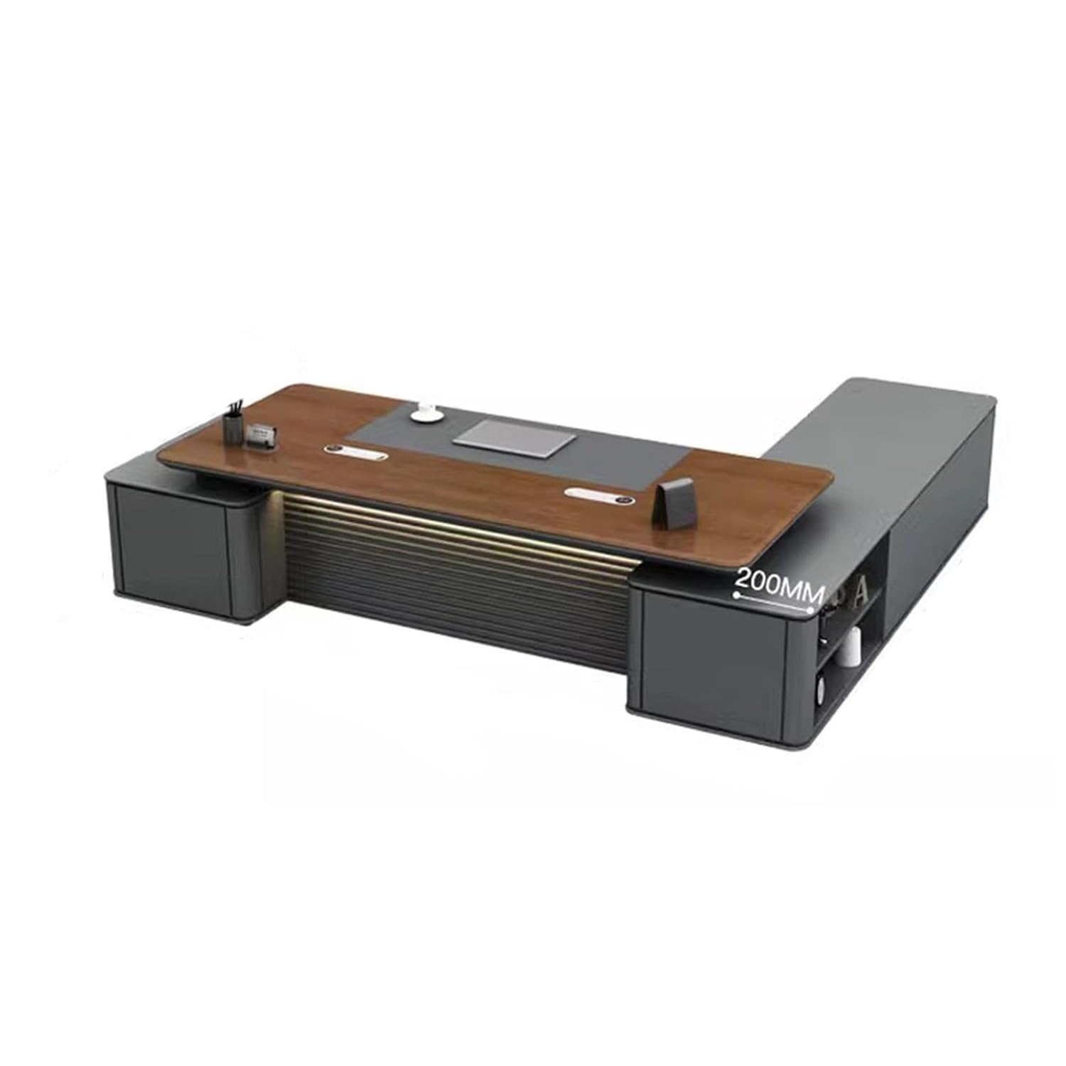 OUDINI Rectangular L Shaped Desk Writing Study Desk Computer Desk Extra Large Workstation Business Furniture Set for Home