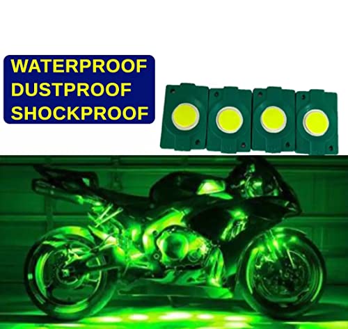 Image of AUTOFRILL car accessories 4 Pcs Universal Patch Light Fancy Light for Bike Car Led Light car light interior bike light Body Lights for Car Motorbike Van Truck (Green)