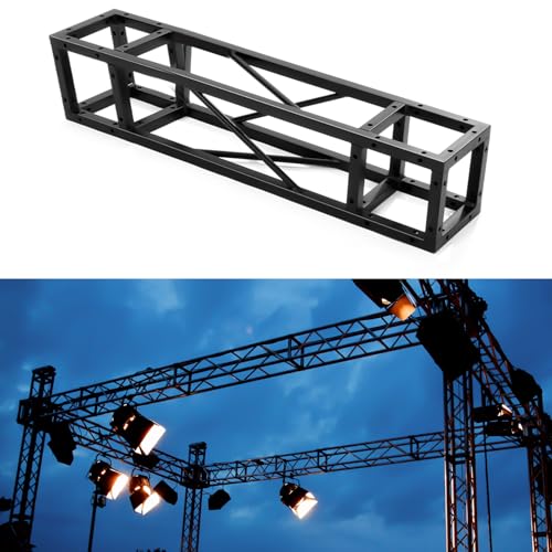 Tandefio Square 8 x 8 Box Truss Black Trussing Aluminum Lighting Stage Truss with Hardware 500 Pounds Load Capacity (1m Long)