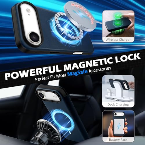 Coque iPhone Air 6,5" en cuir véritable premium marine Shieldon