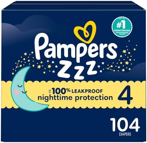 Pampers Diapers Swaddlers Overnights Disposable Baby Diapers Enormous Pack (Packaging May Vary) 104 Count