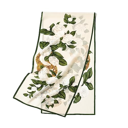 100% Mulberry Silk Women's 55”*14” Long Scarf Headscarf and Neck Scarf - Rectangular Hair Towel with Gift Packed2