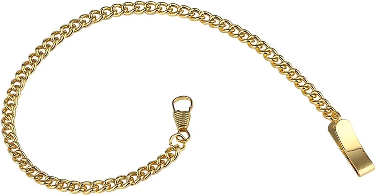 Pocket Watch Chain 5pcs Slice Buckle Pocket Chain Bronze/Black/Gold/Silver Alloy Watches Chains Replacement 30cm Length