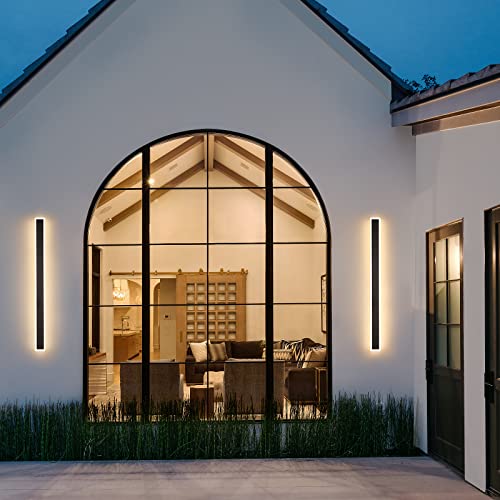 BIEOCUR Modern Outdoor Lights,Led 26W Porch Sconce 3000-6000K 51.2in Frosted White Acrylic Exterior Light Fixture Watetproof Suitable for Patio,Garage Entry House by BIEOCUR - Image 4