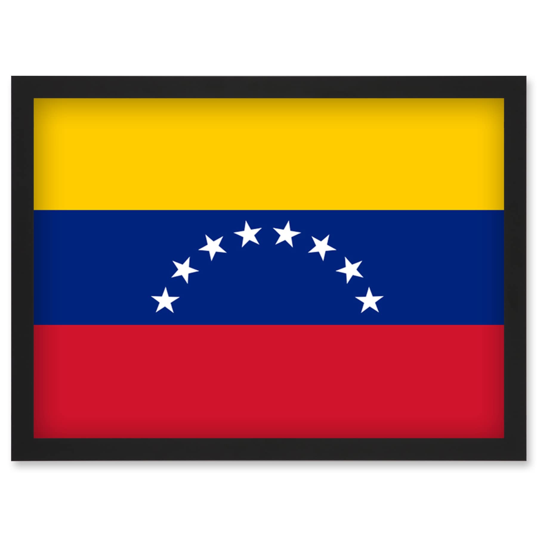 Artery8 Venezuela (Bolivarian Republic of) National Flag Patriotic Vexillology World Flags Country Region Poster Artwork Framed Wall Art Print A4