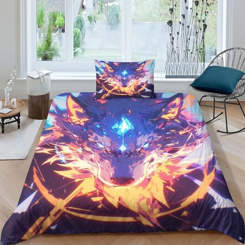 ZHUICHENG Starlight Lobo Juego De Sábanas