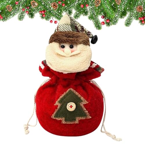 Qismetbina クリスマスニットバッグ,クリスマス生地収納バッグ | 再利用可能なお菓子包装ラッピング袋 子供 男の子 女の子 - キャンディとお菓子の包装に最適