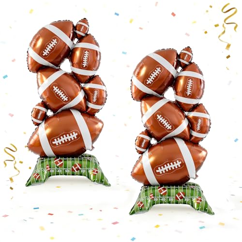 Football Party Decorations, 2 Pcs 3.5 FT Giant Foil Football Balloons