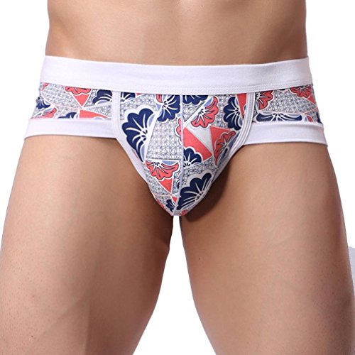 Hombres Ropa Interior Elástica Hombres Boxeador Calzoncillos Hombre LMMVP (XL, Blanco)