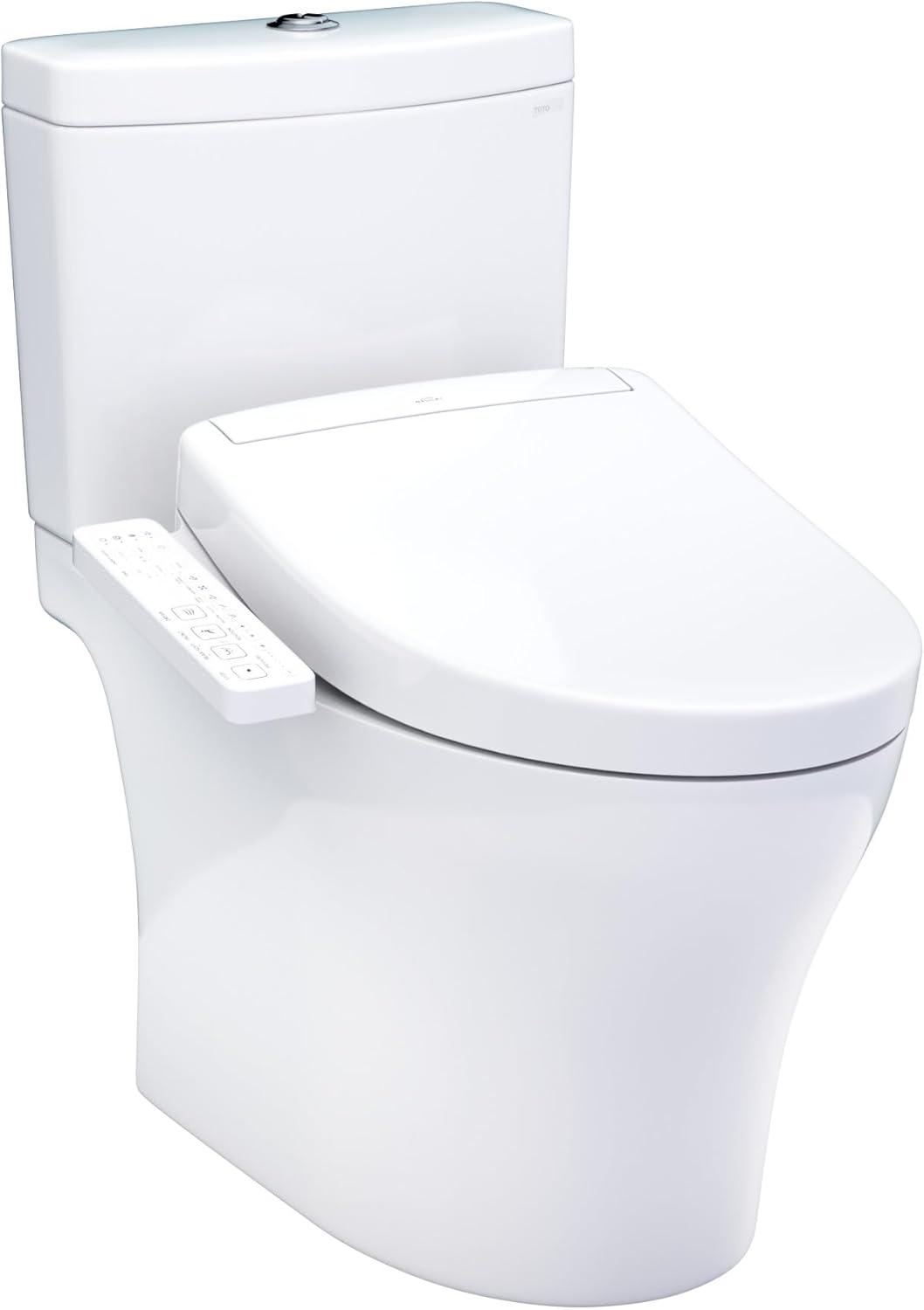 TOTO® WASHLET+® Aquia IV Two-Piece Elongated Dual Flush 1.28 and 0.9 GPF Toilet and WASHLET S2 Bidet Seat, Cotton White - MW4463346CEMGN#01