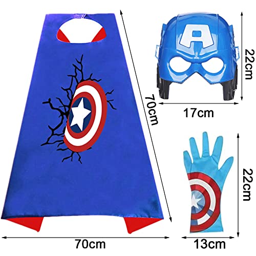 FISAPBXC Capas para Niños, A-vengers Capa y Máscara Disfraces Launcher Guantes Máscara Divertidos Capas para Niños Halloween Capas CarnavalJuguetes Infantile Cosplay de Fiesta de Cumpleaños