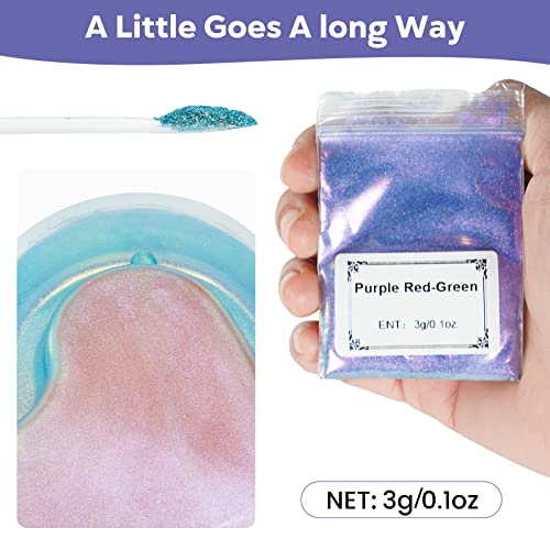 Cheapart CHAMELEON POWDER-001 Mica Powder 4 Colors Shift Pigment Powder Shimmer Holographic Mica Powder Chrome Epoxy Resin Tumbler Nail Art Polymer Clay Slime Makeup Acrylic Paint thumb #5