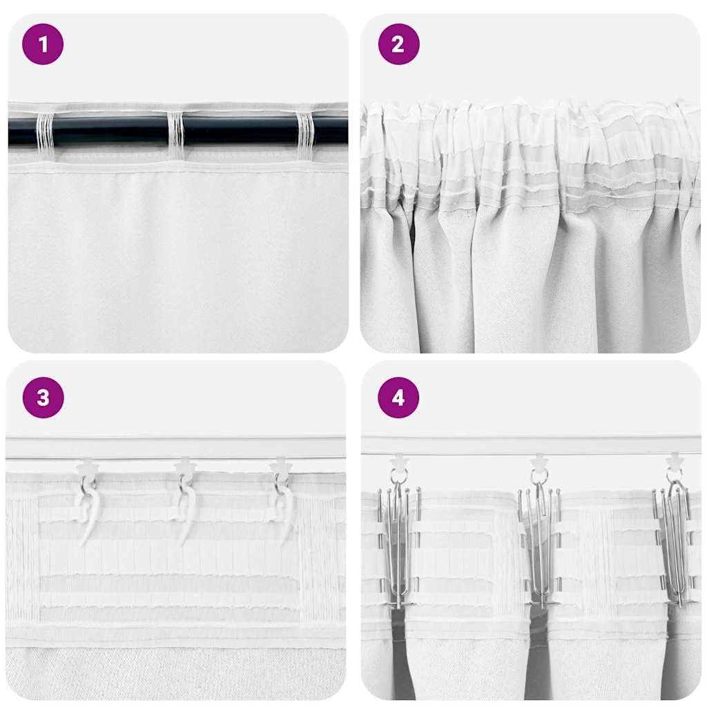Cortinas opacas con anillas de poliéster blanco puro, 245 x 140 cm, 2 unidades, opacas y bufandas, para salón, dormitorio, habitación de los niños, protección visual eficaz y protección solar