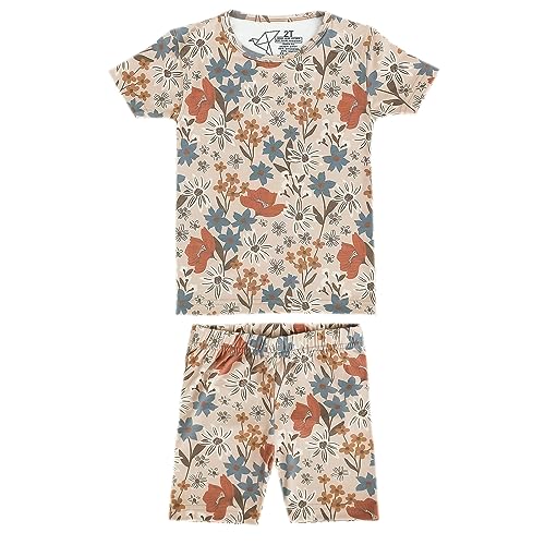 Copper Pearl Two Piece Short Sleeve Toddler Pajamas PJ Sets for Boys and Girls - Adorable Pattern Summer Pajamas Shorts to Keep Cool While Sleeping, Size 12 Months to 5T - Eden