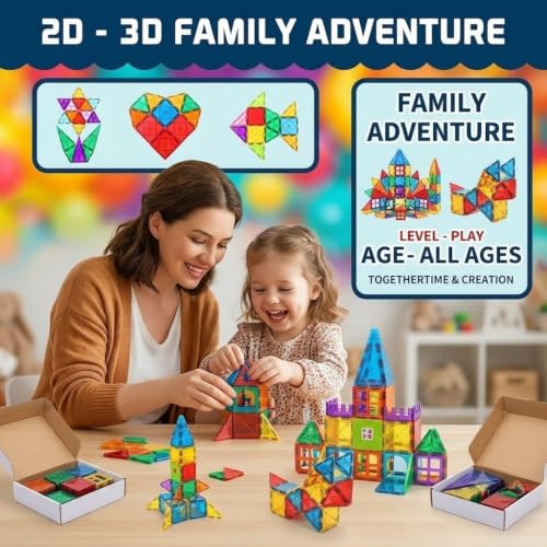 Image of Galaxy Hi-Tech Magnetic Tiles for Kids Magnetic Building Blocks for Kids 3 to 8 Year Constructing & Creative Learning Educational Brain Toys STEM Learning Kit Magnetic Toys (16 Pcs)