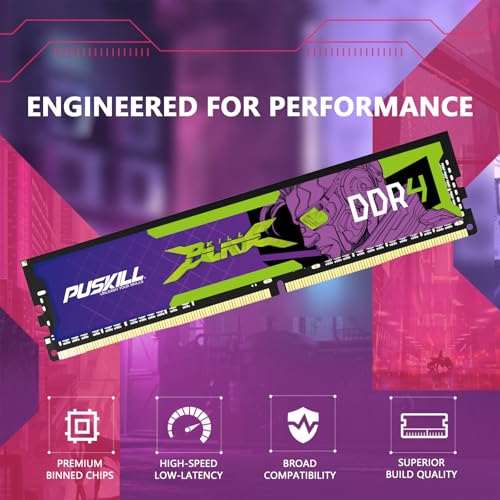 PUSKILL DDR4 32GB (2x16GB) 3200MHz PC RAM | CL16-18-18-42 | 1.35V | Desktop Memory Kit for Gaming and High-Performance Computing | Compatible with Intel & AMD - Image 7