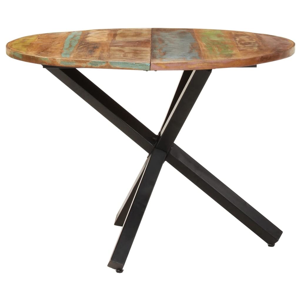 vidaXL Tavolo da Pranzo Rotondo 100x100x75 cm Massello di Recupero