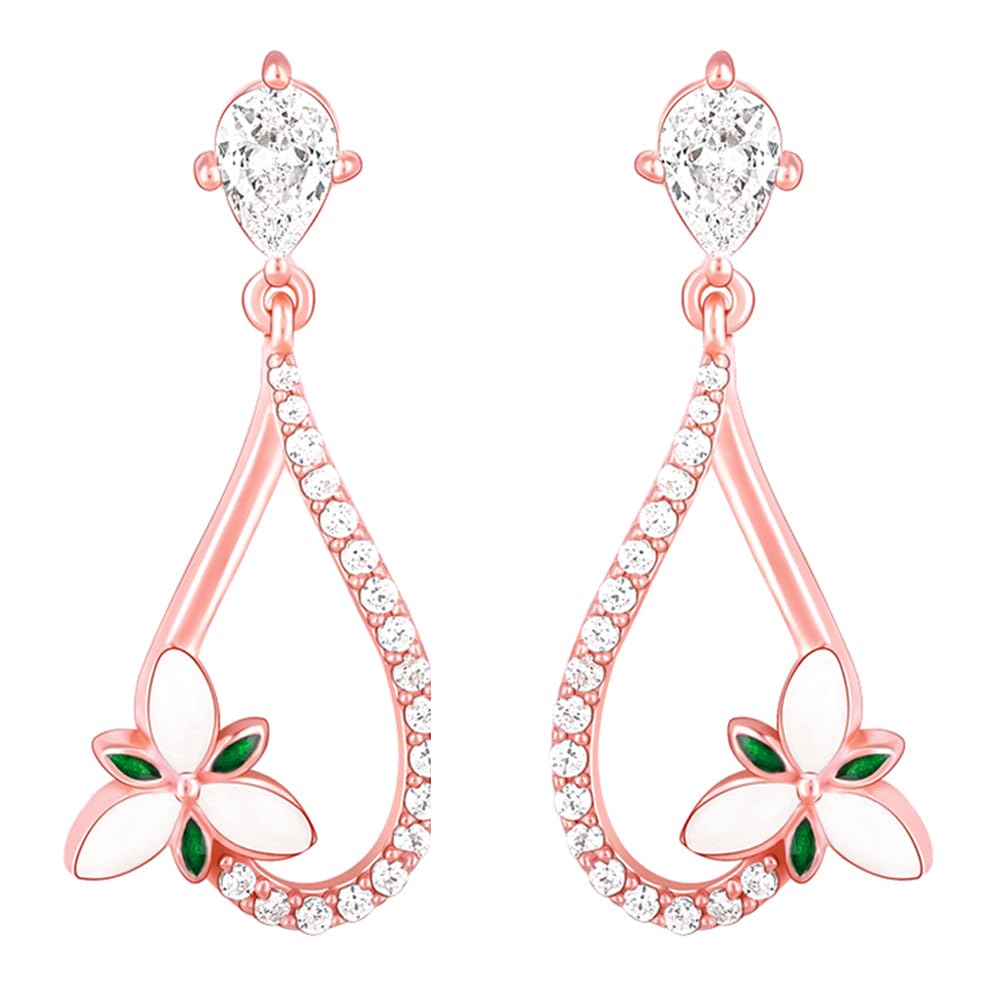 GIVA925 Sterling Silver Bhumi Rose Gold Terrific Trillium Earrings| studs to Gift Women & Girls | With Certificate of Authenticity and 925 Stamp | 6 Months Warranty*, One Size, Sterling Silver