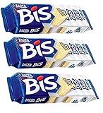 Lacta - Bis - White Chocolate Wafer - 4.44 Oz (PACK OF 03) | Wafer Recheado sabor Chocolate Branco - 126g