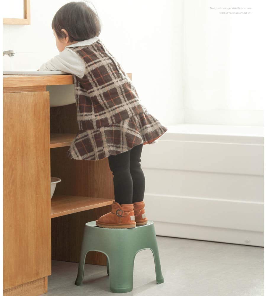 DASHADAO Foot Stool Thick Plastic Stool,Bottom Non-Slip Design,Four Colors to Choose from.Bathroom Stool(Size:Green)