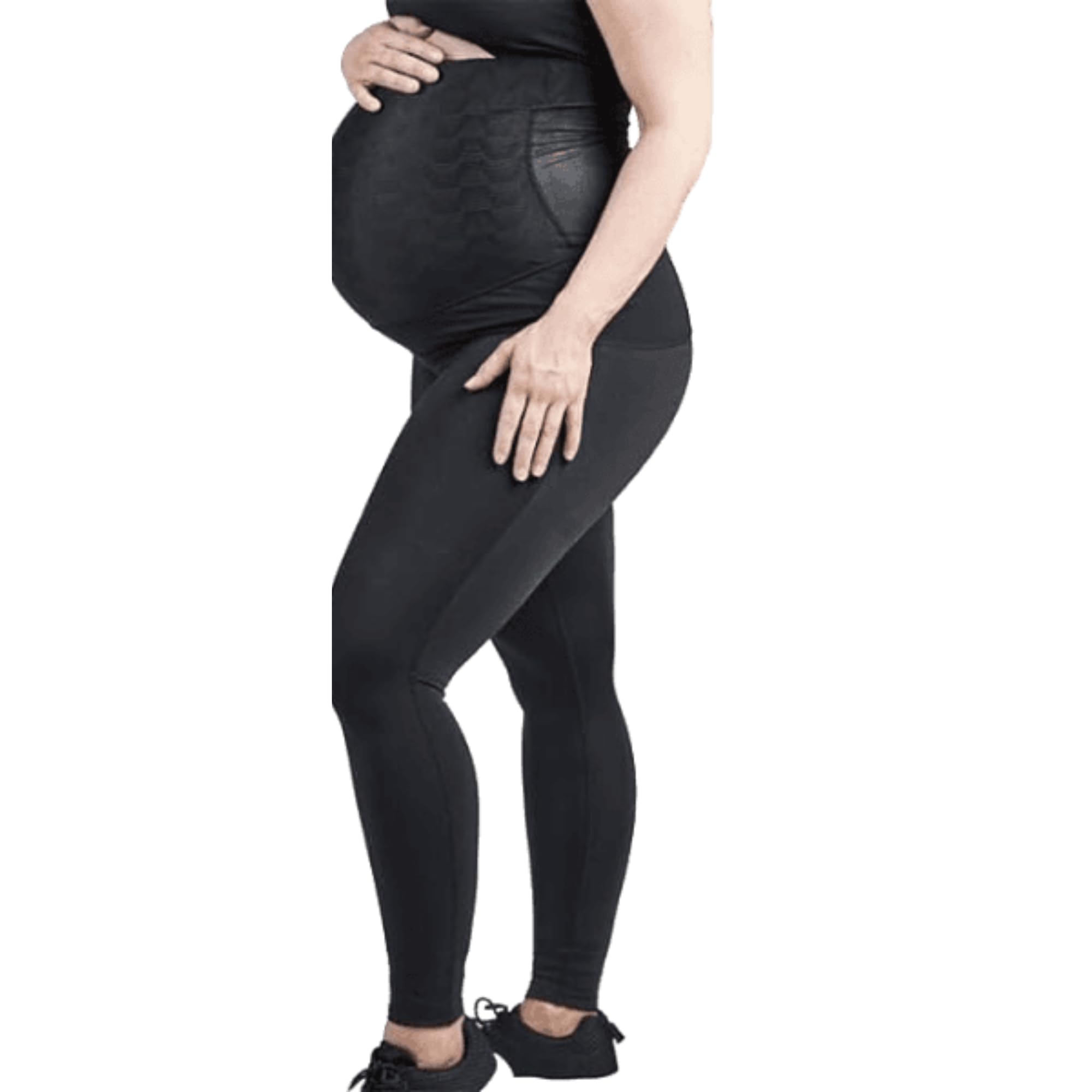 StressNoMore SRC Health Over The Bump Pregnancy Leggings Black